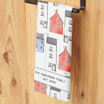 Neue Zuhause Personalisiert Geschirrtuch<br><div class="desc">Dieses Design mit einer originalen Aquarellmalerei von Häusern ist ein einzigartiges Geschenk für die Hauswärmung. Ändern Sie den Text und die Details zu personalisieren. Originelle Kunst von Nic Squirrell.</div>