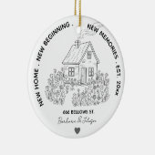 Neue Zuhause Personalisierte Familienadresse und J Keramik Ornament (Rechts)
