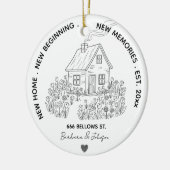 Neue Zuhause Personalisierte Familienadresse und J Keramik Ornament (Links)