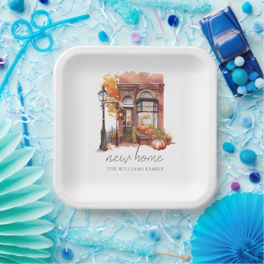 Neue Zuhause Personalisierte Herbsttür Pappteller (Party)