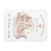Neue Zuhause Pink Snowman Weihnachten Magnet (Horizontal)