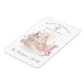 Neue Zuhause Pink Snowman Weihnachten Magnet (Linke Seite)