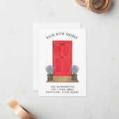 Neue Zuhause Red Door Moving Ankündigung Mini-Kart (Vorderseite/Rückseite Beispiel)