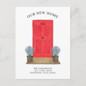 Neue Zuhause Red Door Moving Ankündigungspostkarte (Vorderseite)