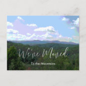 Neue Zuhause Rustikale Berge Adressenänderung Ankündigungspostkarte (Vorderseite)