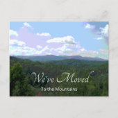 Neue Zuhause Rustikale Berge Adressenänderung Ankündigungspostkarte (Vorderseite)