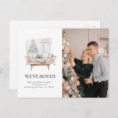 Neue Zuhause Silver Rustic Moving Family Ankündigu Ankündigungspostkarte (Vorne/Hinten)
