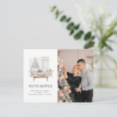 Neue Zuhause Silver Rustic Moving Family Ankündigu Ankündigungspostkarte (Stehend Vorderseite)