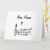 Neue Zuhause, Singvogel mit Schlüssel für neue Zuh Karte (Gelbe Blume)