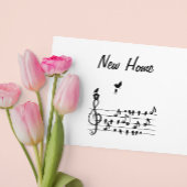 Neue Zuhause, Singvogel mit Schlüssel für neue Zuh Save The Date