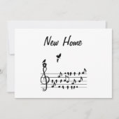 Neue Zuhause, Singvogel mit Schlüssel für neue Zuh Save The Date (Vorderseite)