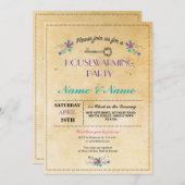 Neue Zuhause Sweet HouseWarming Blumenschlüssel Ni Einladung (Vorne/Hinten)