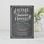 Neue Zuhause Sweet HouseWarming Chalk Board Einlad Einladung (Stehend Vorderseite)