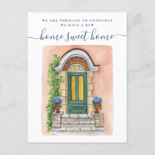 Neue Zuhause Sweet Zuhause - Ankündigung über die Postkarte