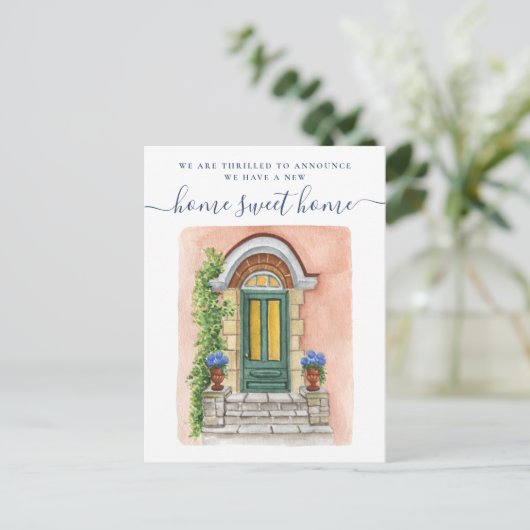 Neue Zuhause Sweet Zuhause - Ankündigung über die  Postkarte (Stehend Vorderseite)