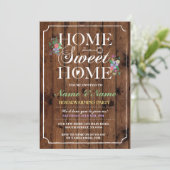 Neue Zuhause Sweet Zuhause House Erwärmung Wood Ke Einladung (Stehend Vorderseite)