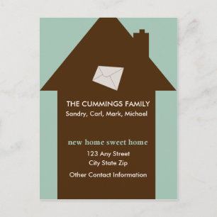 Neue Zuhause Sweet Zuhause Postcard Ankündigungspostkarte