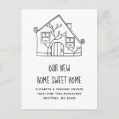 Neue Zuhause Sweet Zuhause Schwarz-weiß House Movi Postkarte (Vorderseite)