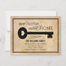 Neue Zuhause Sweet Zuhause Vintag Key Moving