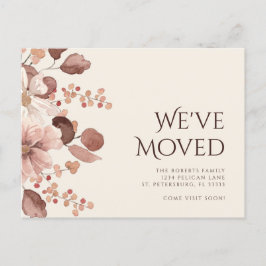 Neue Zuhause Terracotta Blush Floral Moving Ankündigungspostkarte
