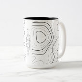 Neue Zuhause Topographie Koordiniert Geschenke für Zweifarbige Tasse (VorderseiteRechts)