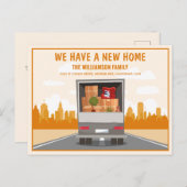 Neue Zuhause Truck und Orange City Moving Ankündigungspostkarte (Vorne/Hinten)
