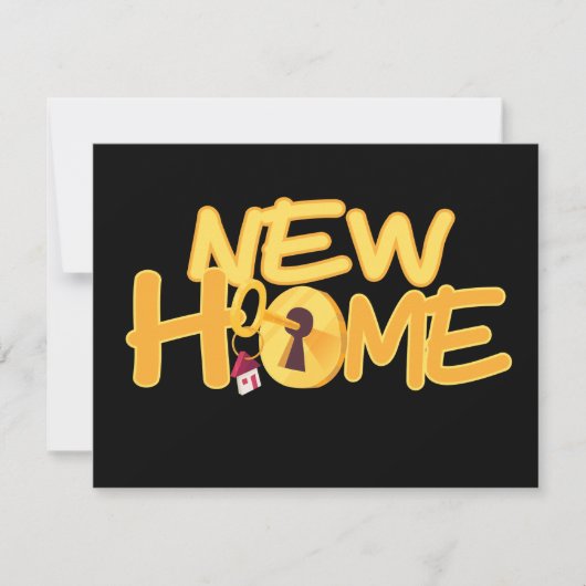 Neue Zuhause-Türtaste Personalisiert Ankündigung (Vorderseite)