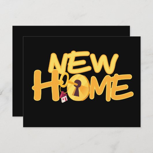 Neue Zuhause-Türtaste Personalisiert Ankündigung (Vorne/Hinten)