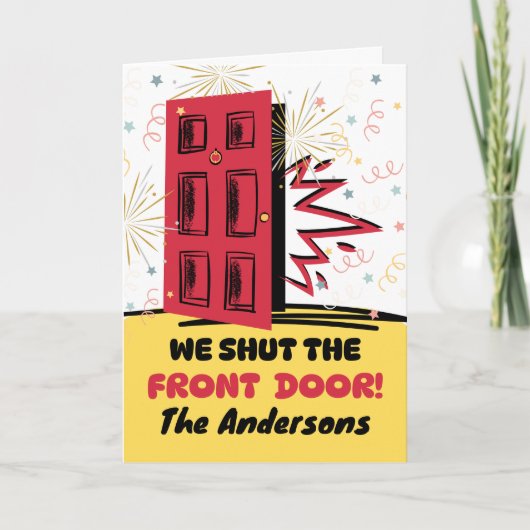 Neue Zuhause und Adresse schließen die Vordertür Karte (Vorderseite)