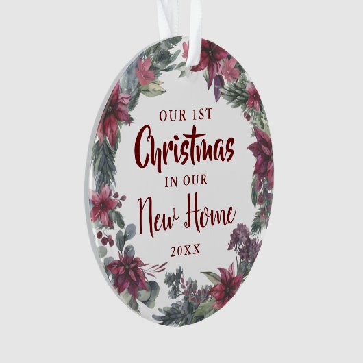 Neue Zuhause Unser erster Blumenurlaub Ornament (Vorderseite)