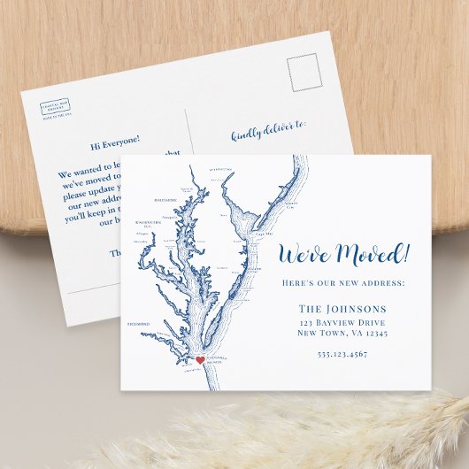 Neue Zuhause Virginia Beach Map Moving Ankündigungspostkarte