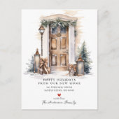 Neue Zuhause-Vordertür verschieben Ankündigungspostkarte (Vorderseite)