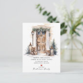 Neue Zuhause-Vordertür verschieben Ankündigungspostkarte (Stehend Vorderseite)