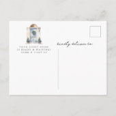 Neue Zuhause-Vordertür verschieben Ankündigungspostkarte (Rückseite)