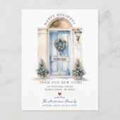 Neue Zuhause-Vordertür verschieben Ankündigungspostkarte (Vorderseite)