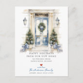 Neue Zuhause-Vordertür verschieben Ankündigungspostkarte (Vorderseite)