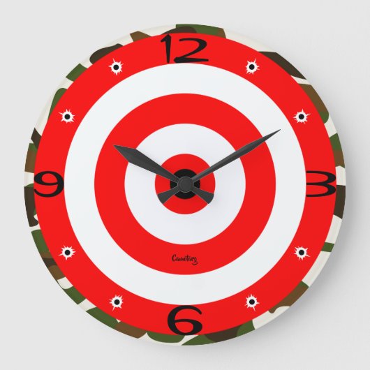 Neue Zuhause Wall Room Timepiece Camouflage Target Große Wanduhr (Vorderseite)
