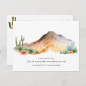 Neue Zuhause Wasserfarbengebirge Kaktus bewegen Ankündigungspostkarte (Vorne/Hinten)