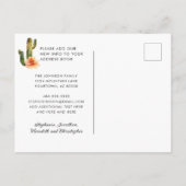 Neue Zuhause Wasserfarbengebirge Kaktus bewegen Ankündigungspostkarte (Rückseite)