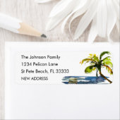 Neue Zuhause Watercolor Palm Tree Rücksendeadresse (Insitu)