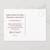 Neue Zuhause Weihnachtsbaum feierliche Bewegung Ankündigungspostkarte (Rückseite)