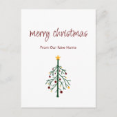 Neue Zuhause Weihnachtsbaum feierliche Bewegung Ankündigungspostkarte (Vorderseite)