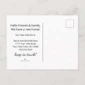 Neue Zuhause Weihnachtsbaum Gold Script Moving Ankündigungspostkarte (Rückseite)