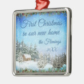 Neue Zuhause Weihnachtswasserfarbe Ornament Aus Metall (Links)