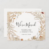 Neue Zuhause-Wildblume-Blattbewegung Ankündigungspostkarte (Vorne/Hinten)