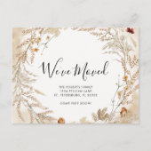 Neue Zuhause-Wildblume-Blattbewegung Ankündigungspostkarte (Vorderseite)