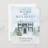 Neue Zuhause Wir bewegten Weihnachtsfeiertagen Ankündigungspostkarte (Vorne/Hinten)