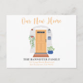 Neue Zuhause Wir haben die Aquarelltür verschoben Postkarte (Vorderseite)