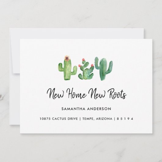 Neue Zuhause-Wurzeln Ich habe neue Wurzeln gepflan Ankündigung (Vorderseite)