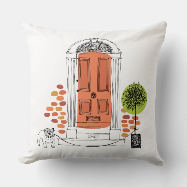 Neue Zuhause Zip-Code Name Adresse Dog Moving Kissen (Vorderseite)